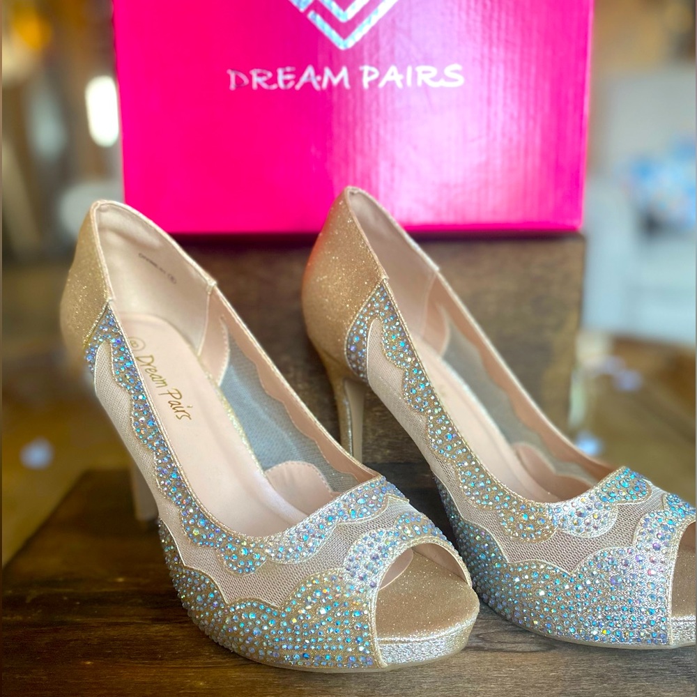 Dream Pairs Bridal shoes Champagne Rose gold